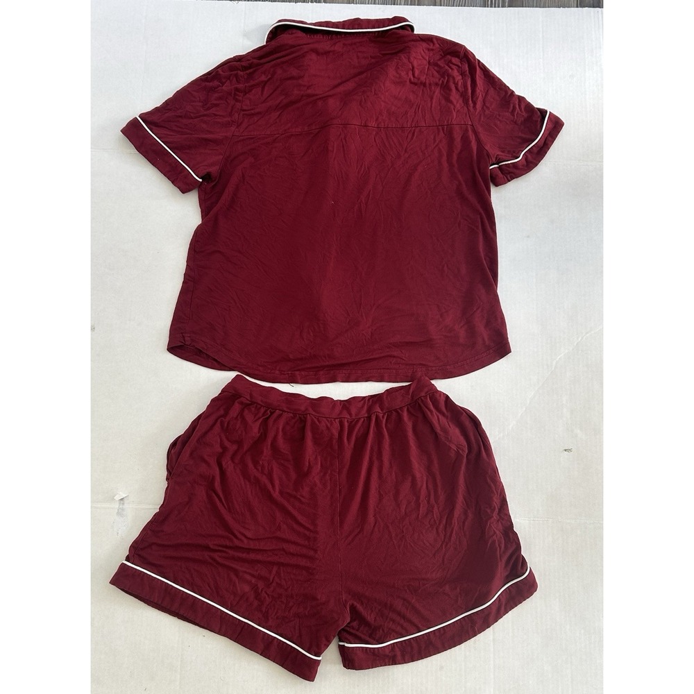 Cozy Earth Wine Maroon Summer Shorts pajamas Pj Set Size Small - Picture 2 of 4